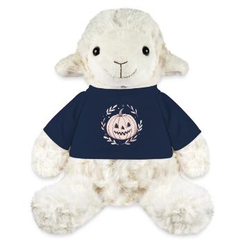 Citrouille rose Halloween délicat - Mouton en peluche Annika MiniFeet® - bleu marine - Devant