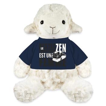 Cadeau femme conductrice de bus conductrice de car - Mouton en peluche Annika MiniFeet® - bleu marine - Devant