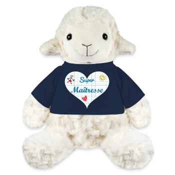 Super Maîtresse - institutrice - Cadeau maîtresse - Mouton en peluche Annika MiniFeet® - bleu marine - Devant