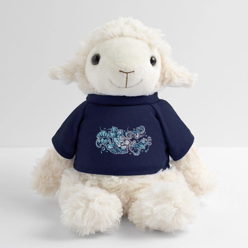 Blauer Blumen-Muster MiniFeet® Schaf Annika