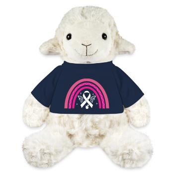 Rosa Schleife des Rosa Oktobers gegen Brustkrebs - MiniFeet® Schaf Annika - French Navy - Vorne