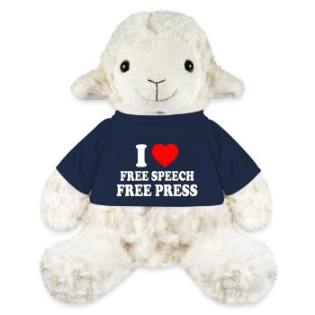 i love free speech free press - Mouton en peluche Annika MiniFeet® - bleu marine - Devant