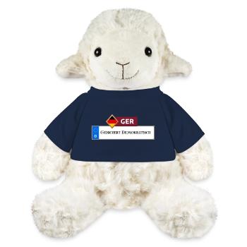 Gesichert Demokratisch 2.0 | Geschenkidee - MiniFeet® Schaf Annika - French Navy - Vorne