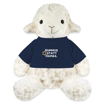 Hummus statt Hamas. - Mouton en peluche Annika MiniFeet® - bleu marine - Devant
