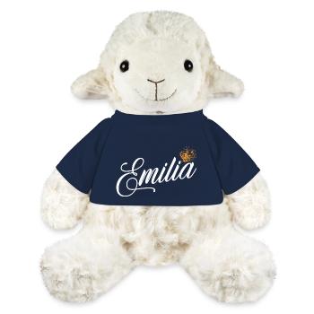 Emilia Nom personnalisé pour Femmes, Enfants, Bambins - - Mouton en peluche Annika MiniFeet® - bleu marine - Devant