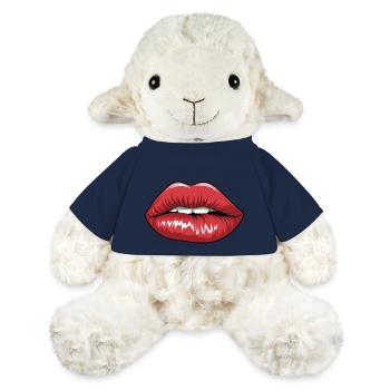 Lèvres rouges pulpeuses - Mouton en peluche Annika MiniFeet® - bleu marine - Devant