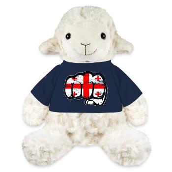 Poing du drapeau de la Géorgie utilisé - Mouton en peluche Annika MiniFeet® - bleu marine - Devant