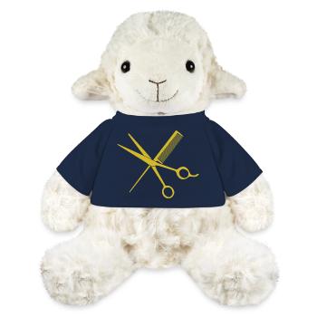 T-shirt de coiffeur élégant : ciseaux et peigne - Mouton en peluche Annika MiniFeet® - bleu marine - Devant