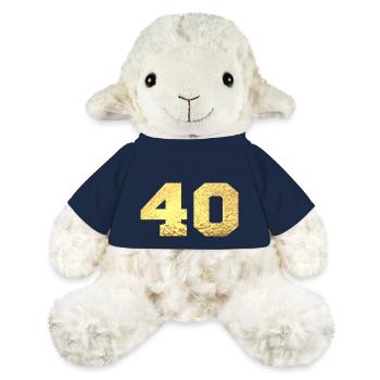 Numéro 40 paillettes doré - 40e anniversaire - Mouton en peluche Annika MiniFeet® - bleu marine - Devant