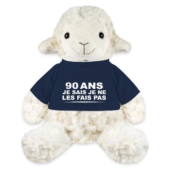 90 years | Humor 90th Birthday Gift - MiniFeet® Sheep Annika - french navy - Front