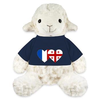 France Géorgie Flag Coeur - Mouton en peluche Annika MiniFeet® - bleu marine - Devant
