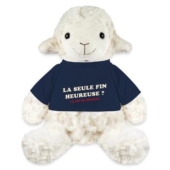 La seule fin heureuse cadeau humour original drole - Mouton en peluche Annika MiniFeet® - bleu marine - Devant