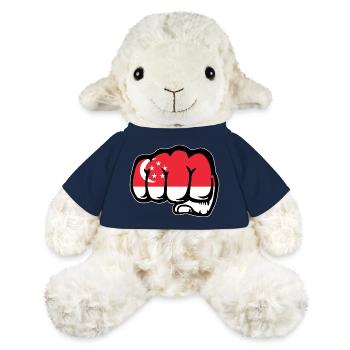 Singapur Flagge Faust Hand - MiniFeet® Schaf Annika - French Navy - Vorne