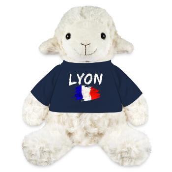 Lyon France Ville Drapeau Lyon - Mouton en peluche Annika MiniFeet® - bleu marine - Devant