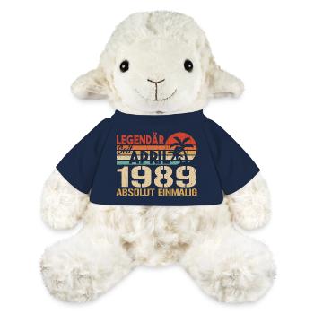 Born in April 1989 Funny Birthday Retro - MiniFeet® Sheep Annika - french navy - Front