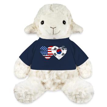 Cœur de drapeau de la Corée du Sud utilisé - Mouton en peluche Annika MiniFeet® - bleu marine - Devant