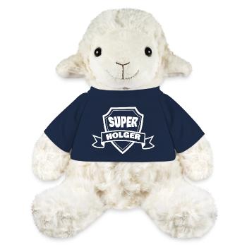 Prénom Holger - Mouton en peluche Annika MiniFeet® - bleu marine - Devant