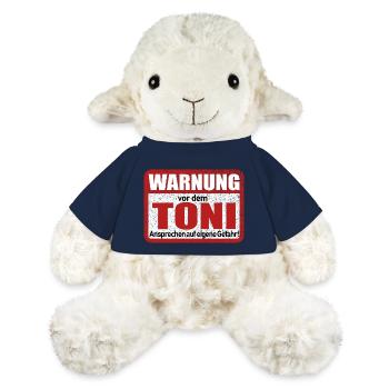 Toni Name Lustiges Warnschild - MiniFeet® Schaf Annika - French Navy - Vorne