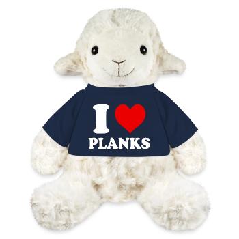 Ich liebe Planken, Herz, Lustig, Witzig - MiniFeet® Schaf Annika - French Navy - Vorne