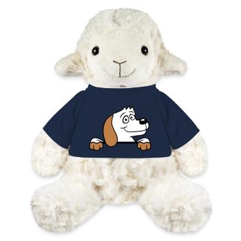 Hund Hinter Mauer Zaun Schild Guckt Glücklich Süß - MiniFeet® Schaf Annika - French Navy - Vorne