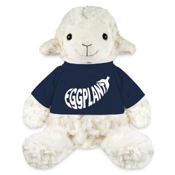 aubergine - Logo de légume cool - Mouton en peluche Annika MiniFeet® - bleu marine - Devant