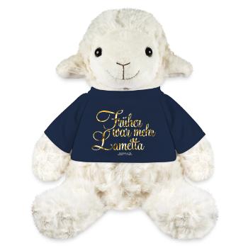 Lametta lustiger Spruch für Advent und Weihnachten - MiniFeet® Schaf Annika - French Navy - Vorne