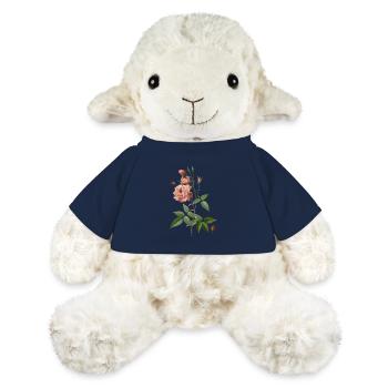 Dessin botanique vintage China Rose - Mouton en peluche Annika MiniFeet® - bleu marine - Devant