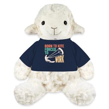 Born to kite forced to work kite surffer - Mouton en peluche Annika MiniFeet® - bleu marine - Devant