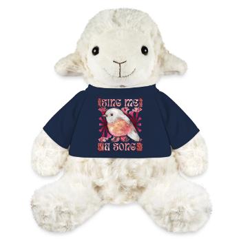 Rotkehlchen, lustiger Spruch, Vogel, Gesang - MiniFeet® Schaf Annika - French Navy - Vorne