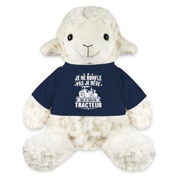 Je ne ronfle pas je rêve que je suis un tracteur - Mouton en peluche Annika MiniFeet® - bleu marine - Devant