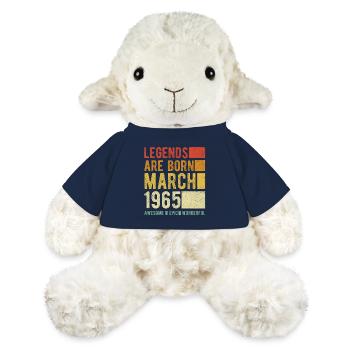 Anniversaire Mars 1965 - Mouton en peluche Annika MiniFeet® - bleu marine - Devant