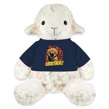 Angry battle cat with yellow eyes in attack - MiniFeet® Sheep Annika - french navy - Front