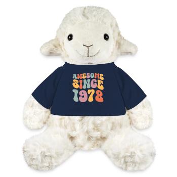 1978 Anniversaire de naissance Groovy Vintage Retro - Mouton en peluche Annika MiniFeet® - bleu marine - Devant