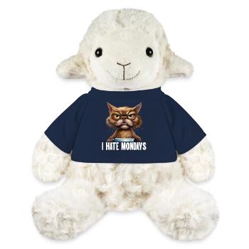 Je déteste les lundis drôles de chats de café - Mouton en peluche Annika MiniFeet® - bleu marine - Devant