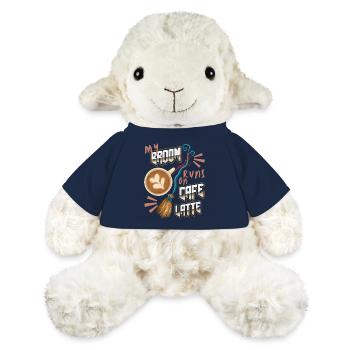 Cafe Latte, Kaffee lustiger Spruch mit Hexenbesen - MiniFeet® Schaf Annika - French Navy - Vorne