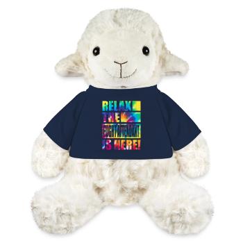 Hôtesse de l’air drôle de dicton - Mouton en peluche Annika MiniFeet® - bleu marine - Devant