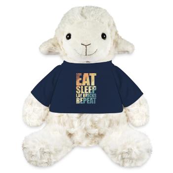 Eat Sleep Lay Bricks Repeat Craftsman Profession - MiniFeet® Sheep Annika - french navy - Front