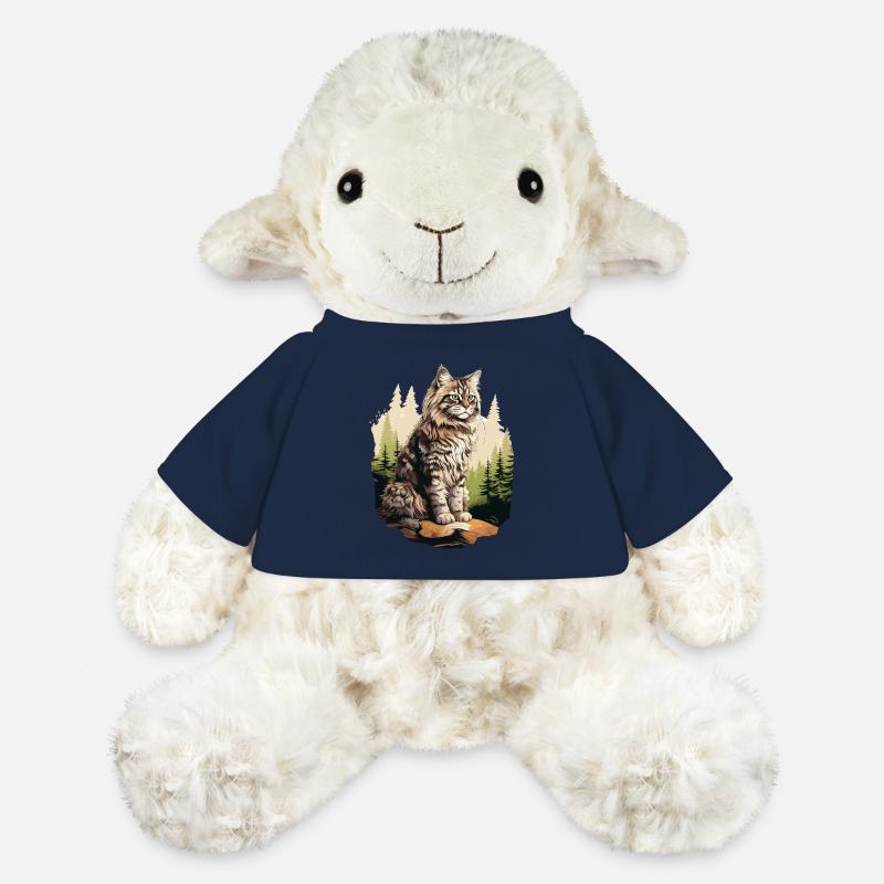 Chat des forêts norvégiennes - Mouton en peluche Annika MiniFeet® - bleu marine