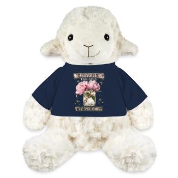 Blumen-Spruch mit Pfingstrosen Illustration - MiniFeet® Schaf Annika - French Navy - Vorne