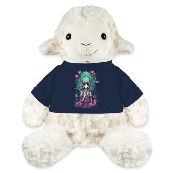 Kawaii Goth e-girl Occulte Pastel Style Anime - Mouton en peluche Annika MiniFeet® - bleu marine - Devant