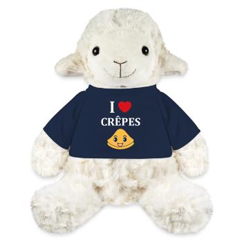 Crêpes Bretagne humour crêpe - Mouton en peluche Annika MiniFeet® - bleu marine - Devant