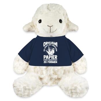 Art japonais pliage Origami - Mouton en peluche Annika MiniFeet® - bleu marine - Devant