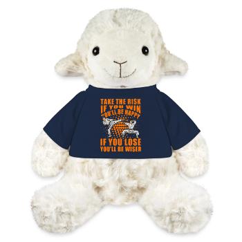 Prenez le risque si vous gagnez, vous serez heureux si vous - Mouton en peluche Annika MiniFeet® - bleu marine - Devant