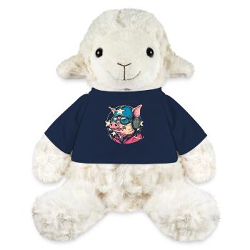 Cochon de dessin animé pilote cool et résistant - Mouton en peluche Annika MiniFeet® - bleu marine - Devant