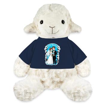 just married - pour mariage - Mouton en peluche Annika MiniFeet® - bleu marine - Devant