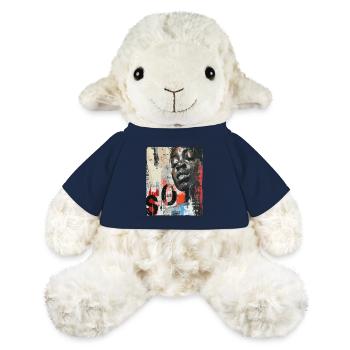 Peinture murale d’art de rue africain - Mouton en peluche Annika MiniFeet® - bleu marine - Devant