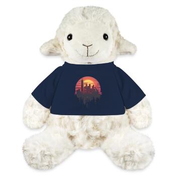 Silhouette citadine élégante au coucher du soleil - Mouton en peluche Annika MiniFeet® - bleu marine - Devant