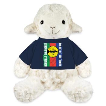 cadeau design kanak drapeau Nouvelle Calédonie - Mouton en peluche Annika MiniFeet® - bleu marine - Devant