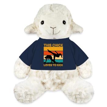 Ce poussin adore donner des coups de pied - Mouton en peluche Annika MiniFeet® - bleu marine - Devant