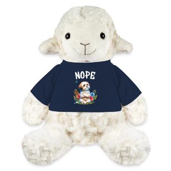 Drôle de dicton havanais non pour les amoureux des chiens - Mouton en peluche Annika MiniFeet® - bleu marine - Devant